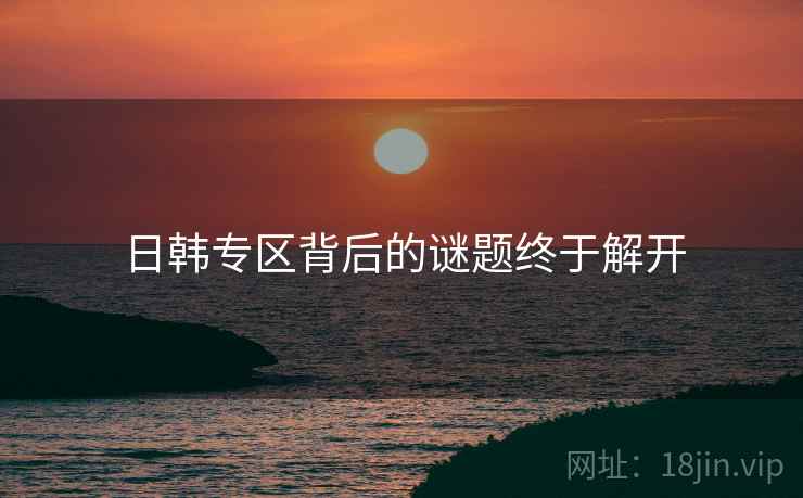 日韩专区背后的谜题终于解开